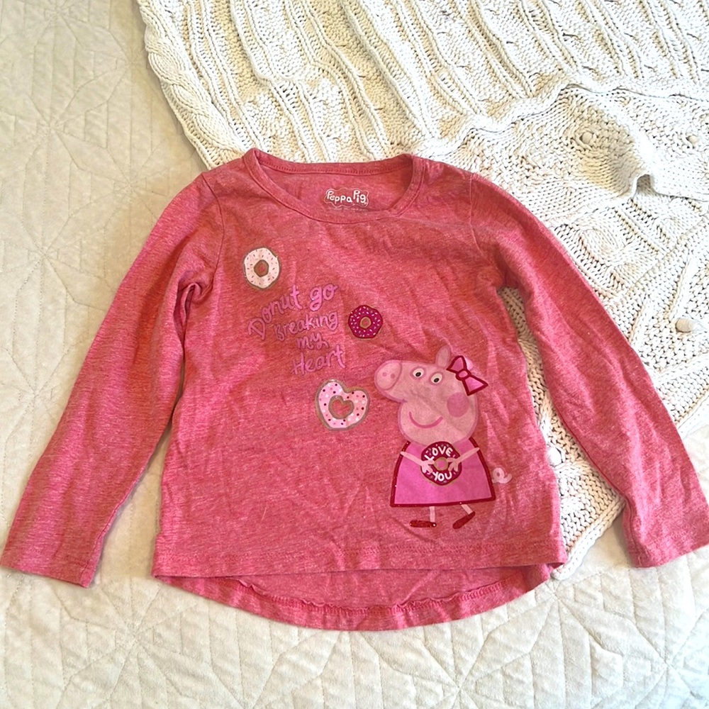 Peppa Pig ‘donut go breaking my heart’ long sleeve tee girls 3T